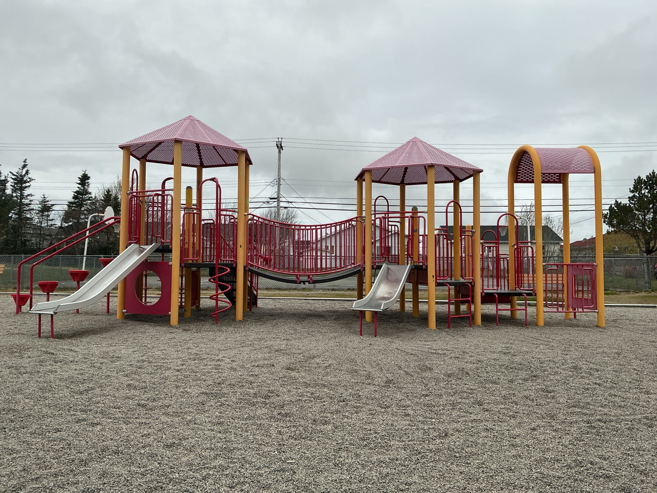 multi-play structure at the park 