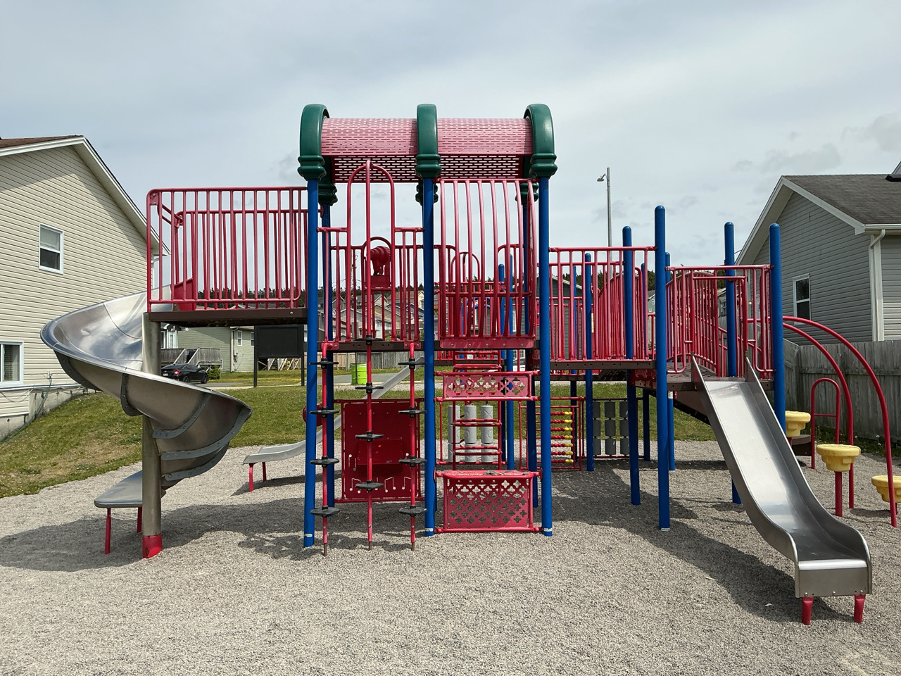 play structure with slides
