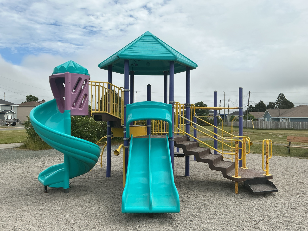 play structure with slides