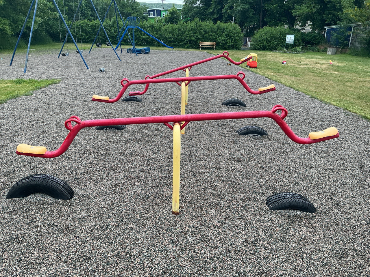 teeter totters at Cavell Ave Playground 